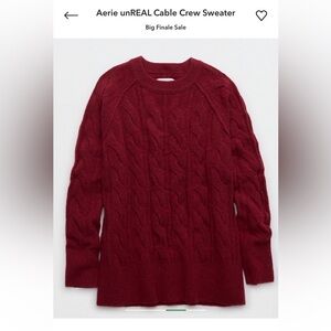 Aerie unREAL Cable Crew Sweater